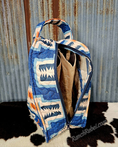 Quilted Boot Bag in Pecos Denim #6529