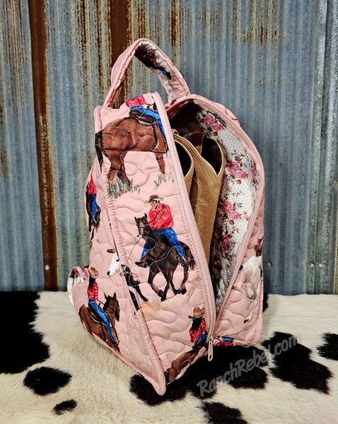 Quilted Boot Bag in Rosalynn Rose #6531