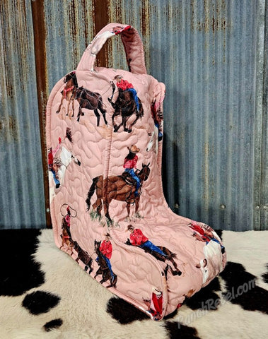 Quilted Boot Bag in Rosalynn Rose #6531