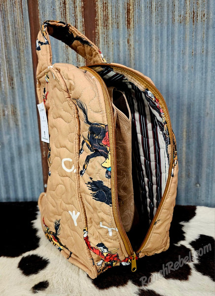Quilted Boot Bag in Lazy J Gold #6533