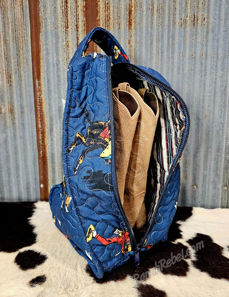Quilted Boot Bag in Lazy J Navy #6534