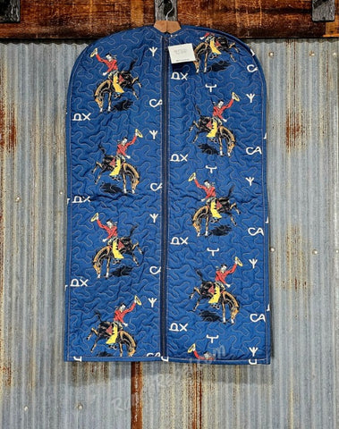 Quilted Garment Bag in Lazy J Navy #6535
