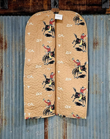 Quilted Garment Bag in Lazy J Gold #6536