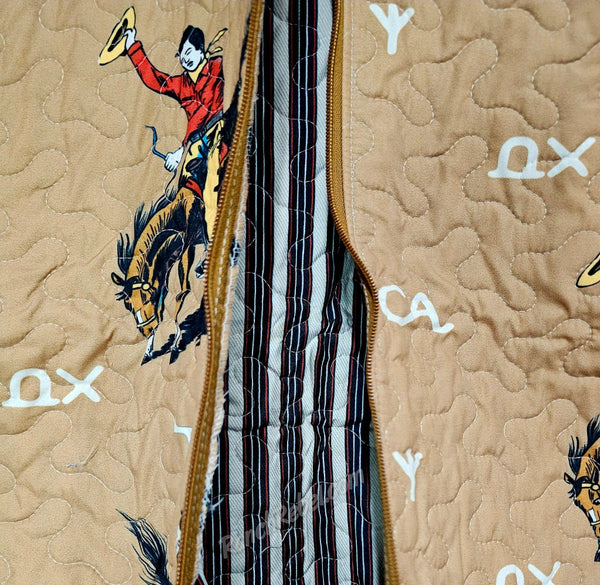 Quilted Garment Bag in Lazy J Gold #6536