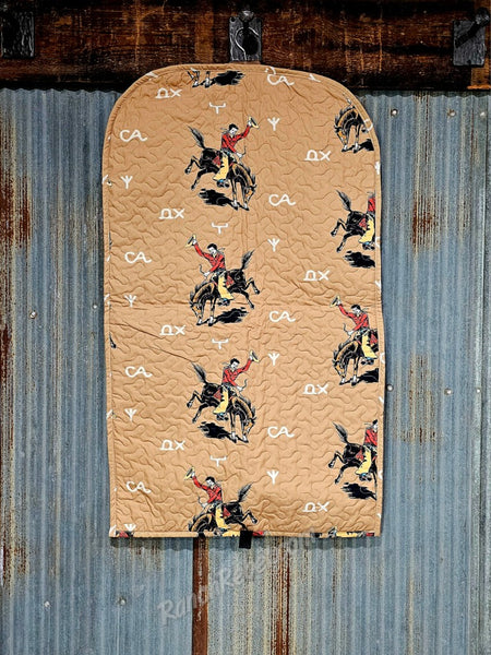 Quilted Garment Bag in Lazy J Gold #6536