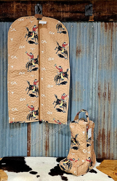 Quilted Boot Bag in Lazy J Gold #6533