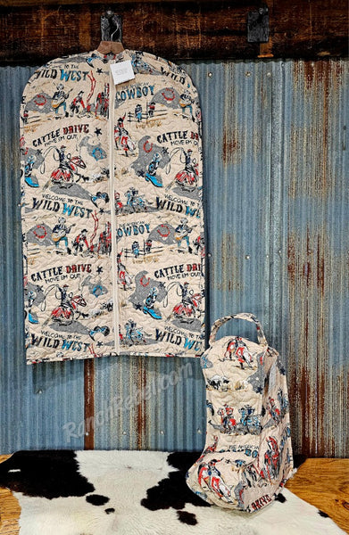 Quilted Boot Bag in Cattle Drive Linen #6530