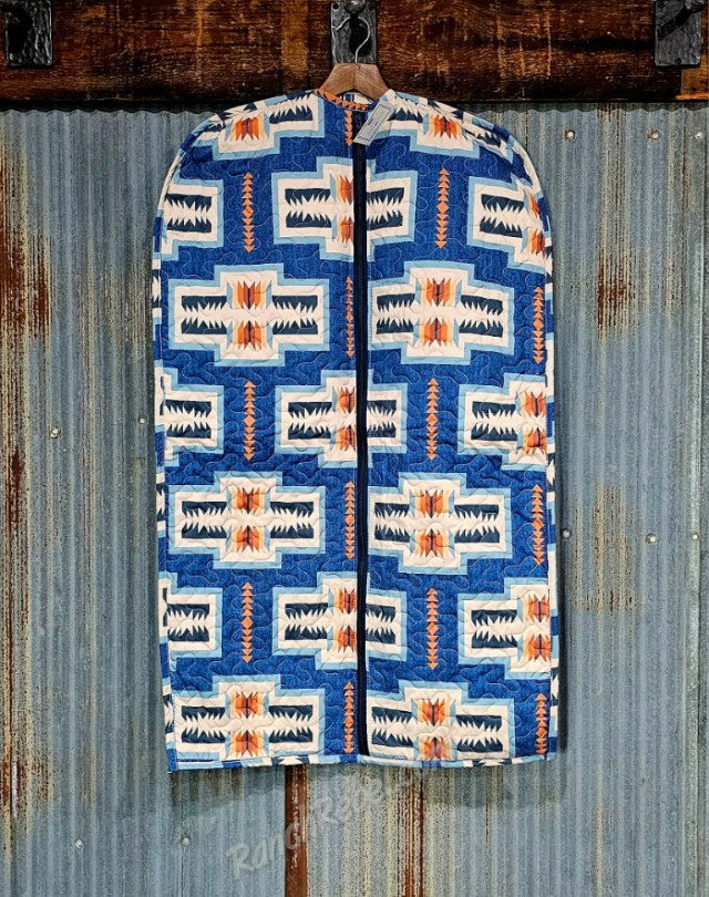 Quilted Garment Bag in Pecos Denim #6538
