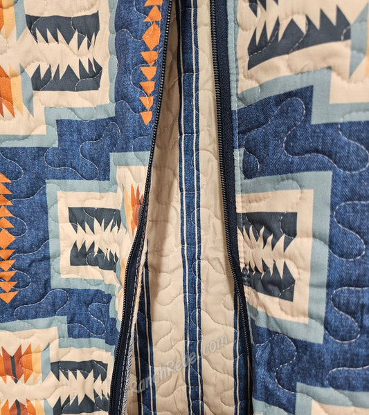 Quilted Garment Bag in Pecos Denim #6538