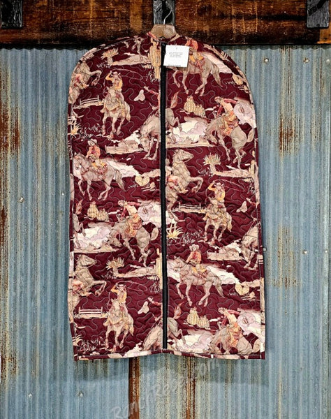 Quilted Garment Bag in Birdie Maroon #6539