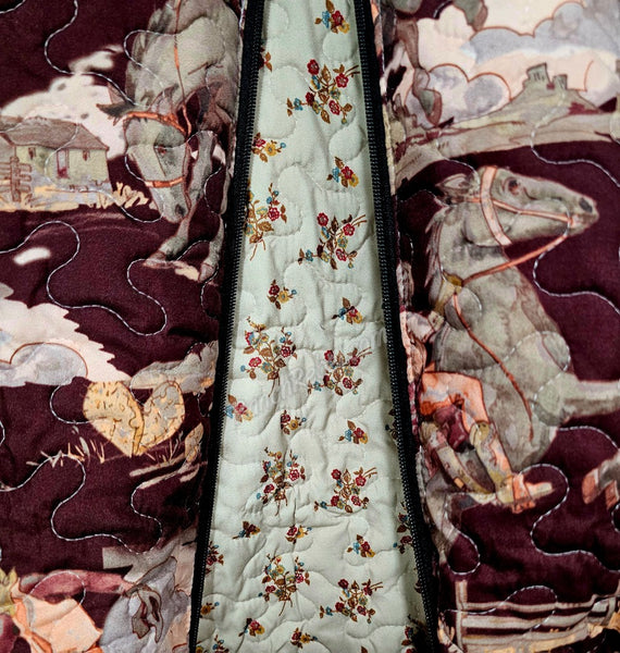 Quilted Garment Bag in Birdie Maroon #6539