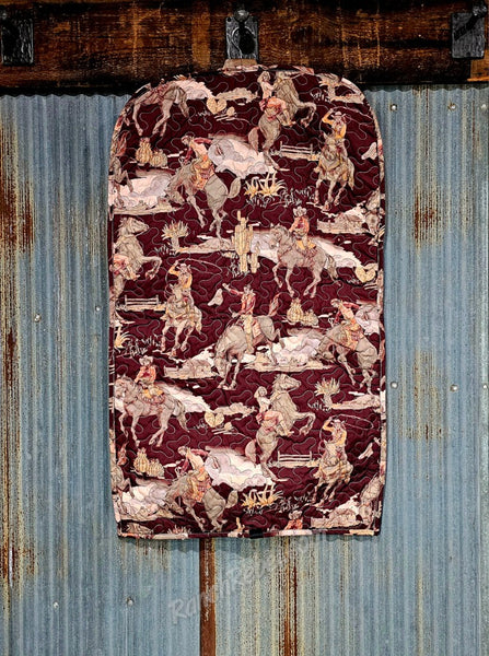 Quilted Garment Bag in Birdie Maroon #6539