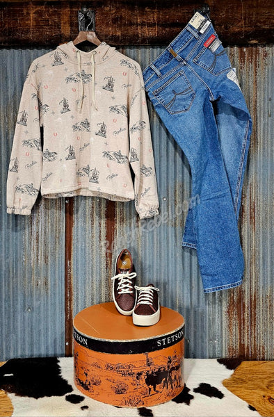 Ariat Essential Hoodie Oatmeal Heather Rodeo #6540