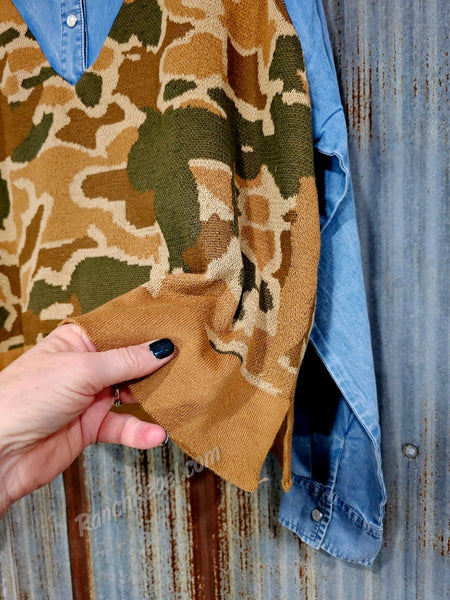 Camo Layered Button Up #6543