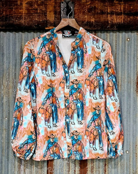 Abstract Cowboy Top #6559