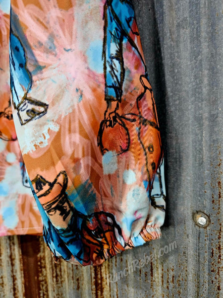 Abstract Cowboy Top #6559