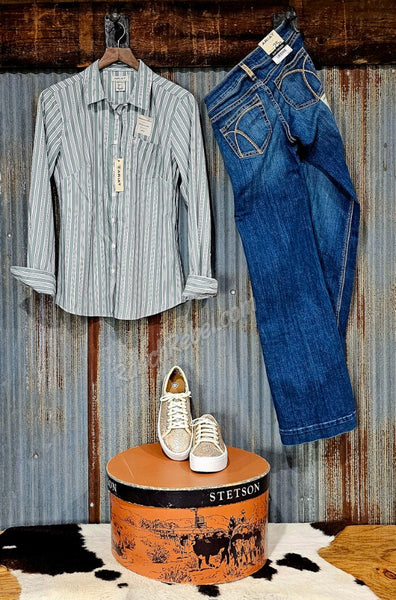 Ariat Kirby Pro Shirt in Green Bay Stripe #6544