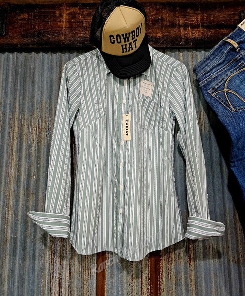 Ariat Kirby Pro Shirt in Green Bay Stripe #6544