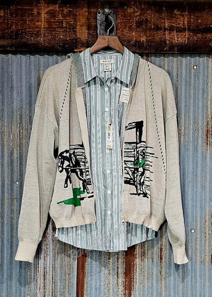 Buck 'Em Out Hooded Sweater Cardi #6449