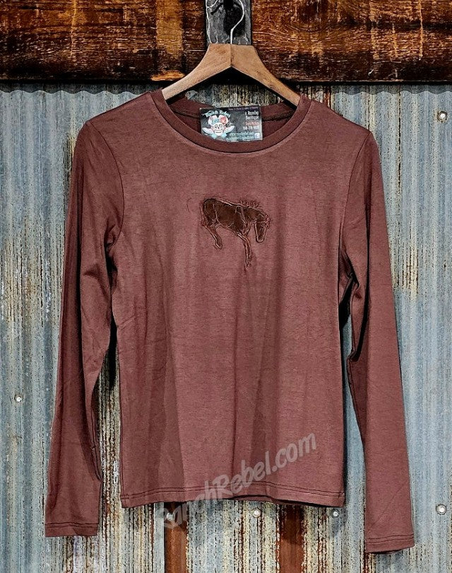 Bronc Cut Out Long Sleeve Tee #6567