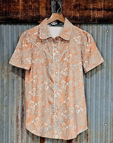 Floral Horse Pearl Snap #6578