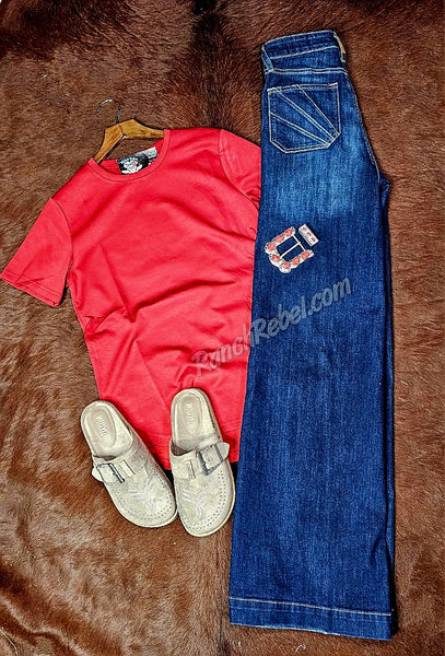 Cloud Loose Fit Tee in Red #6568