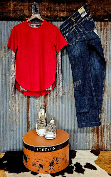 Cloud Loose Fit Tee in Red #6568
