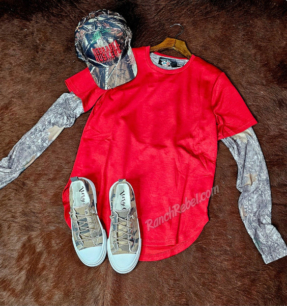 Cloud Loose Fit Tee in Red #6568