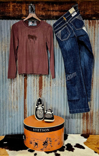 Bronc Cut Out Long Sleeve Tee #6567
