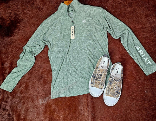 Ariat Laguna 1/4 Zip Top in Sea Spray Heather #6580