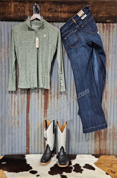 Ariat Laguna 1/4 Zip Top in Sea Spray Heather #6580