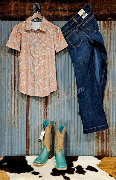 Floral Horse Pearl Snap #6578