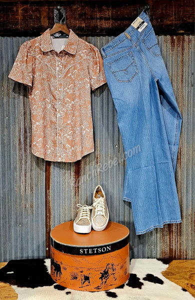 Floral Horse Pearl Snap #6578