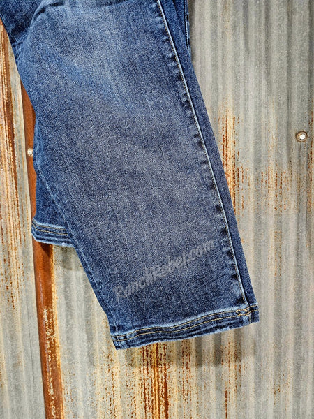 Risen Dark Wash Slouchy Crops #6600