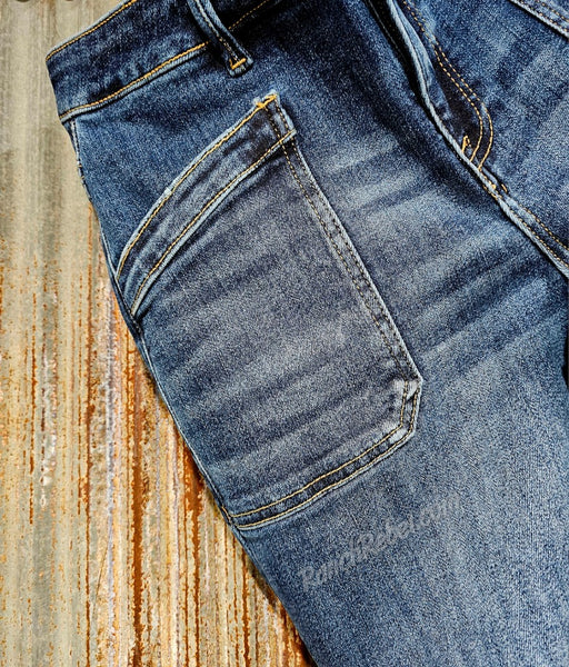 Risen Dark Wash Slouchy Crops #6600