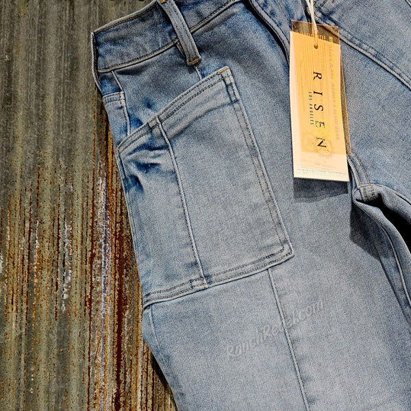 Risen Light Wash Slouchy Ankle Boyfriend Jeans #6599