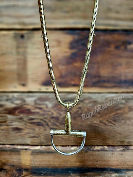 Snaffle Bit Snake Chain Necklace #6586