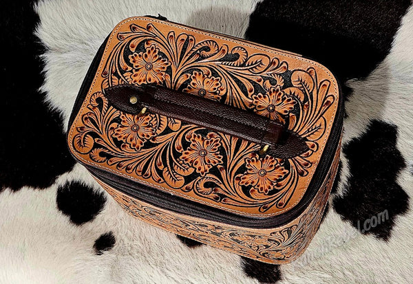 Tooled Leather Jewelry Case #6589
