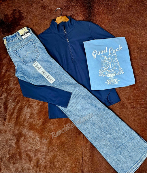 Ariat Solveil 1/2 Zip Baselayer in Navy Eclipse #6592