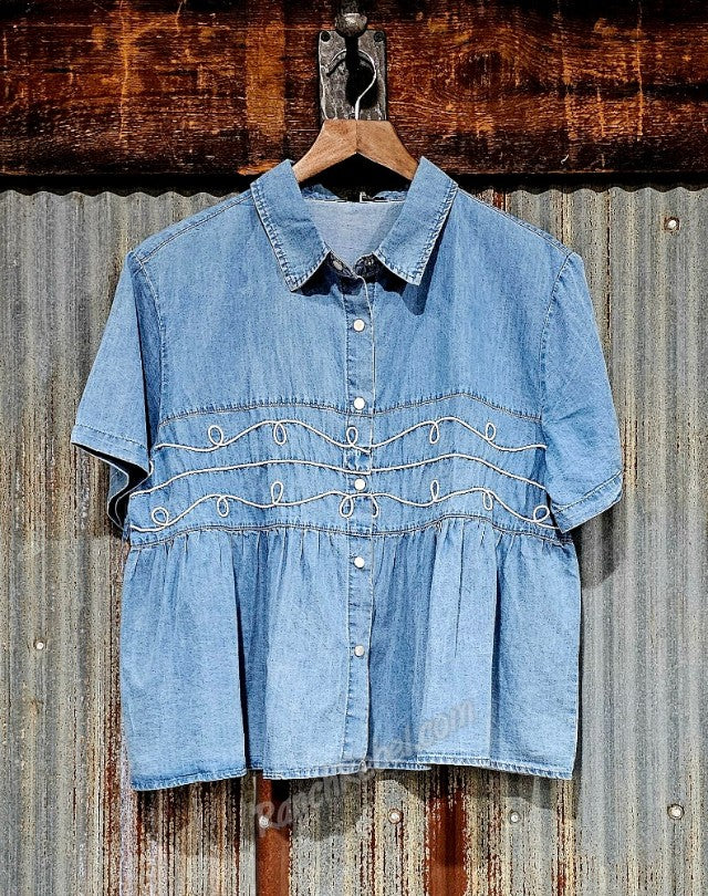 Loopty Lou Denim Short Sleeve #6610