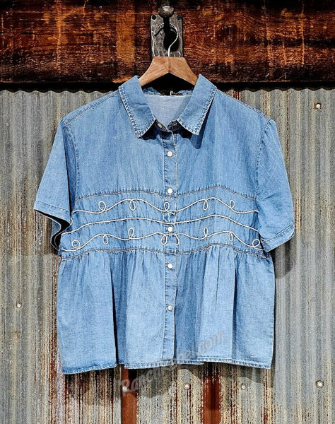 Loopty Lou Denim Short Sleeve #6610