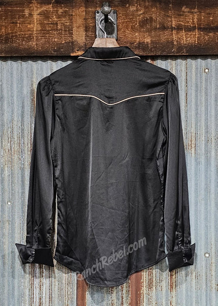 Satin Pearl Snap in Black #6602