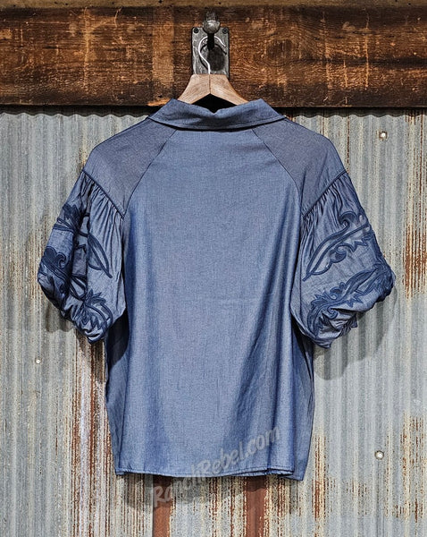 Bootstitch Babe Top in Denim #6623