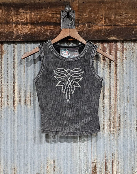 Bootstitch Ribbed Tank in Black #6616