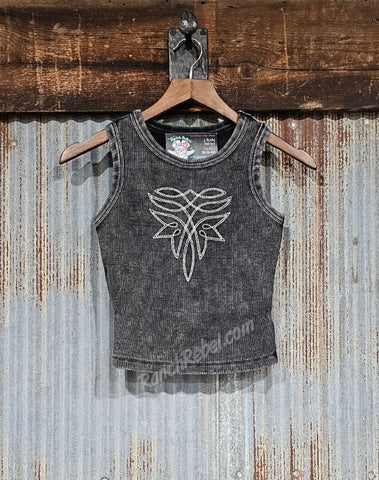 Bootstitch Ribbed Tank in Black #6616