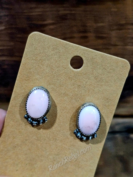 Pink Conch Post Earrings #6608
