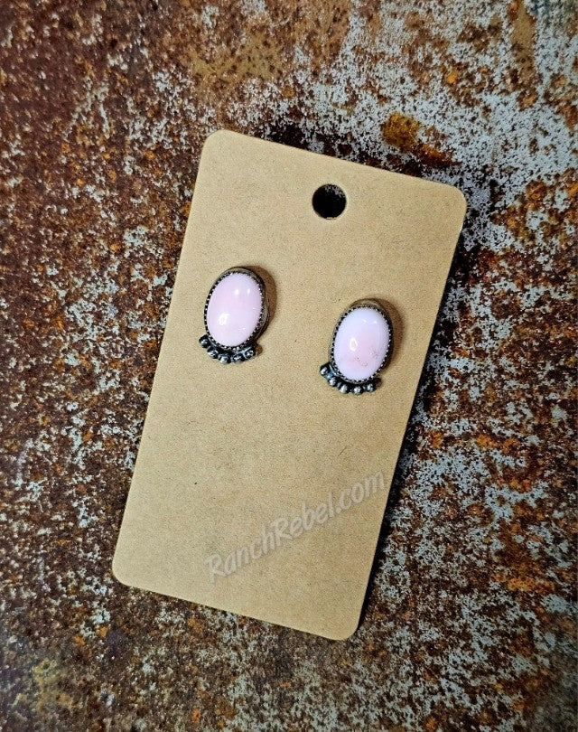 Pink Conch Post Earrings #6608