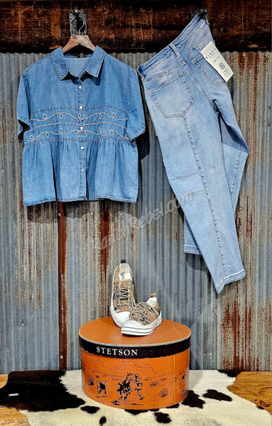 Loopty Lou Denim Short Sleeve #6610