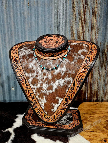 Silver Pearl Copper & Turquoise Necklace #6620