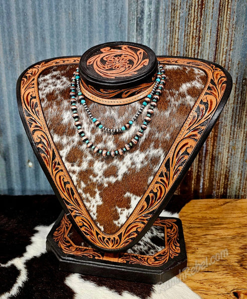 Silver Pearl Copper & Turquoise Necklace #6620